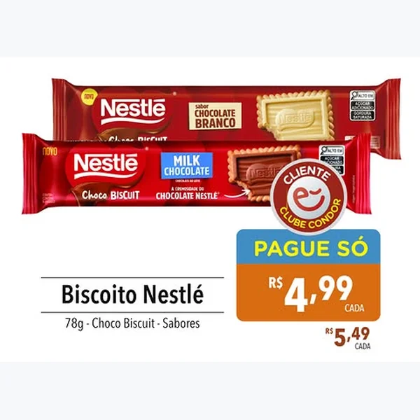 Recorte do encarte de Biscoito Choco Biscuit Nestlé 78 g