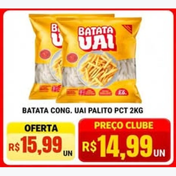 Batata Congelada Palito Uai 2 kg