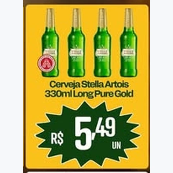 Cerveja Long Neck Pure Gold Stella Artois 330 ml