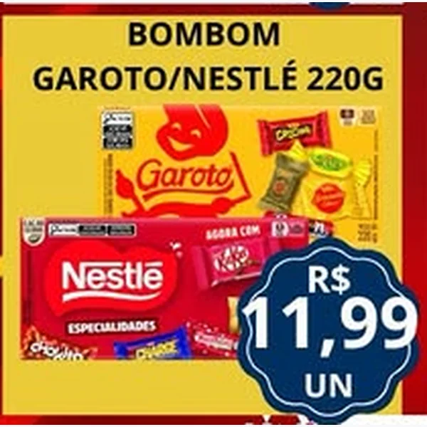 Recorte do encarte de Bombom Nestlé 220 g