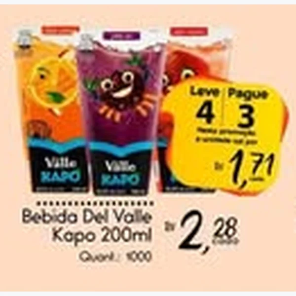 Recorte do encarte de Bebida Del Valle Kapo 200 ml