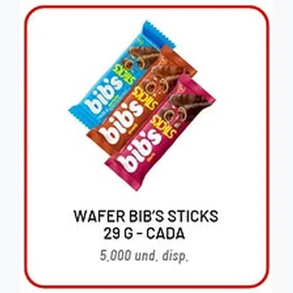 Recorte do encarte de Wafer Sticks Bib's 29 g