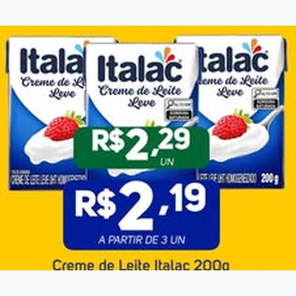 Recorte do encarte de Creme de Leite Italac 200 g