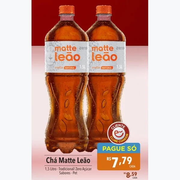 Recorte do encarte de Chá Matte Leão 1,5 L