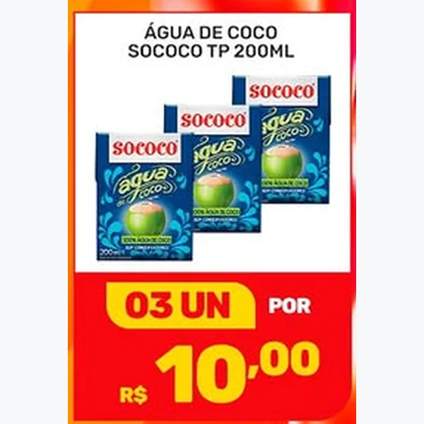 Recorte do encarte de Água de Coco Sococo 200 ml