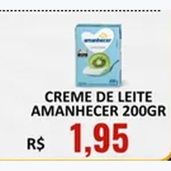 Recorte do encarte de Creme de Leite Amanhecer 200 g