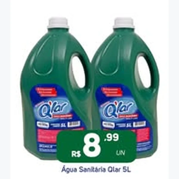 Recorte do encarte de Água Sanitária Qlar 5 L