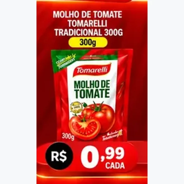 Molho de Tomate Tradicional Tomarelli 300 g