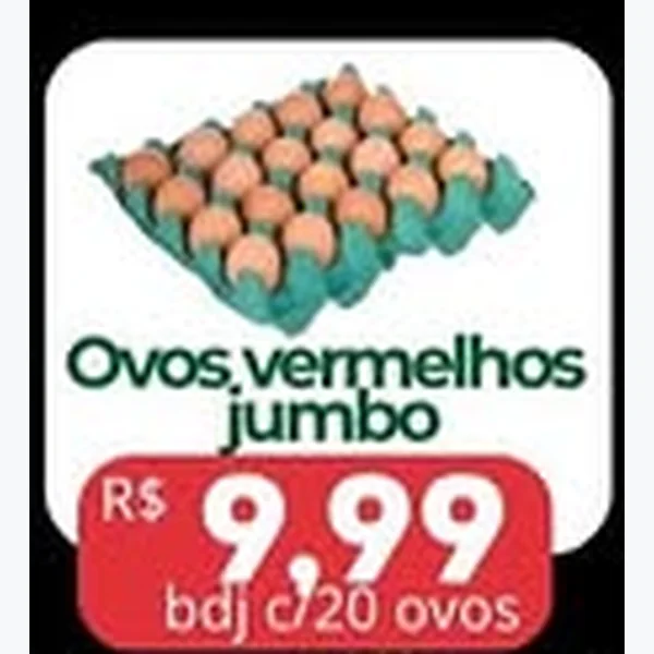 Ovos Vermelhos Jumbo 20 un