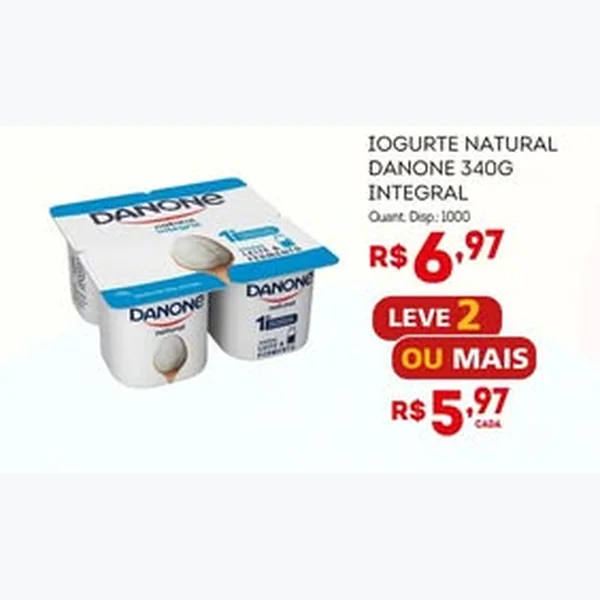Recorte do encarte de Iogurte Natural Integral Danone 340 g