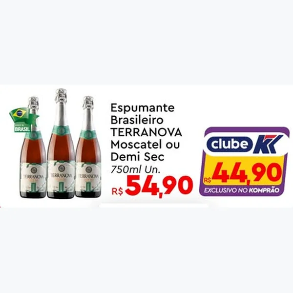Recorte do encarte de Espumante Brasileiro Moscatel TERRANOVA 750 ml