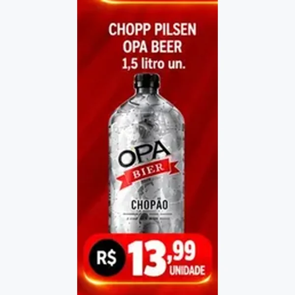Recorte do encarte de Chopp Pilsen Opa Beer 1,5 L