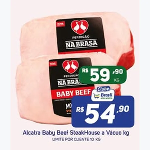 Recorte do encarte de Alcatra Baby Beef Steakhouse a Vácuo Perdigão