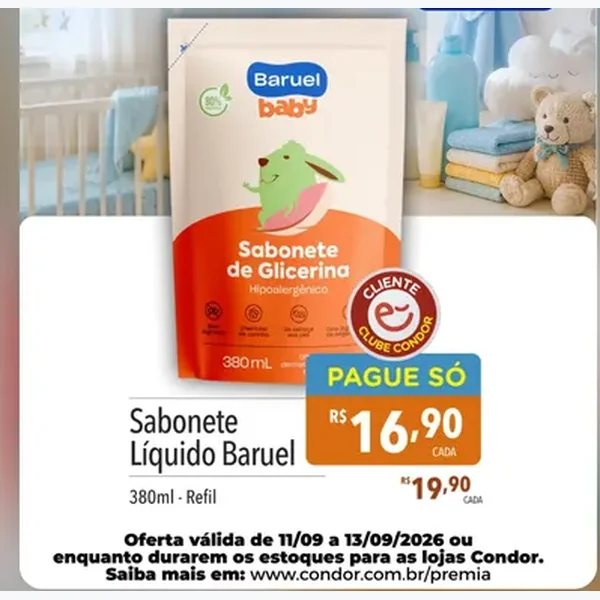 Recorte do encarte de Sabonete Líquido Glicerina Baruel 380 ml