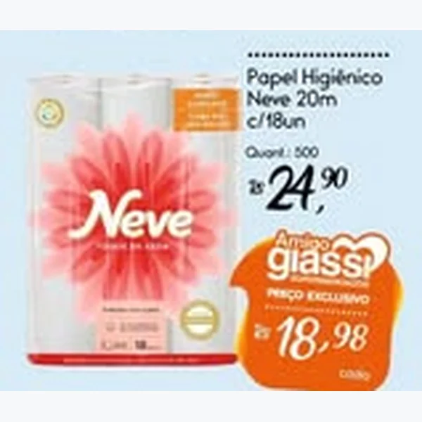Papel Higiênico Neve 18 un × 20 un