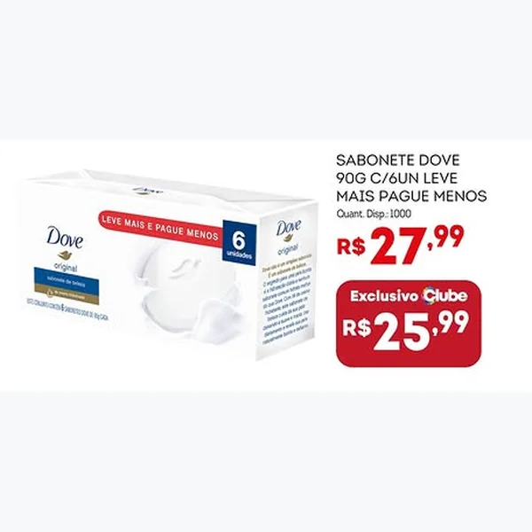 Sabonete Dove 6 un × 90 g