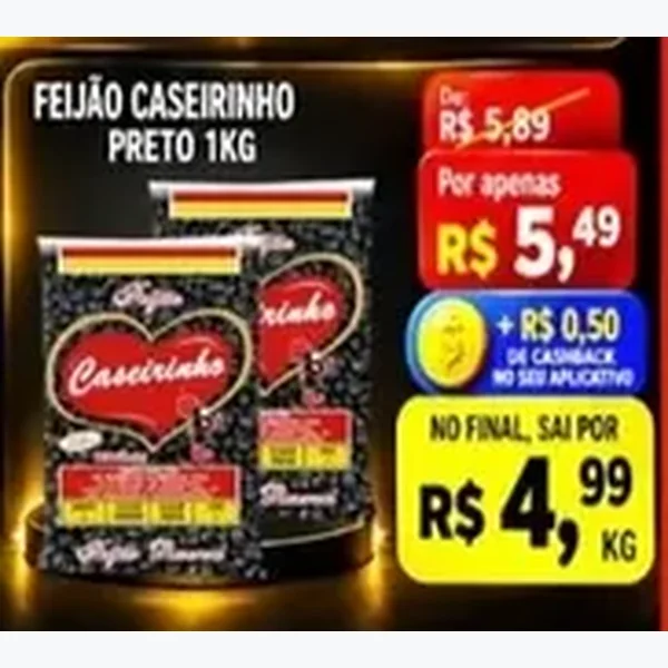 Recorte do encarte de Feijão Preto Caseirinho