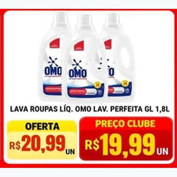 Recorte do encarte de Lava Roupas Líquido Omo 1,8 L