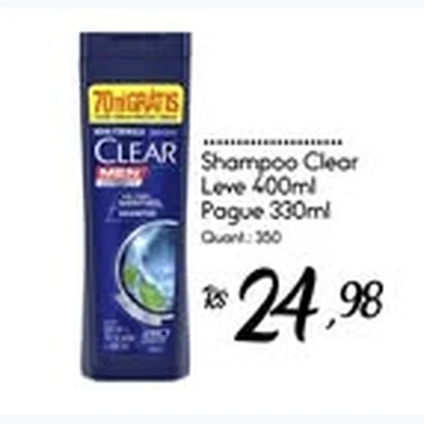 Recorte do encarte de Shampoo Leve 400ml Pague 330ml Clear