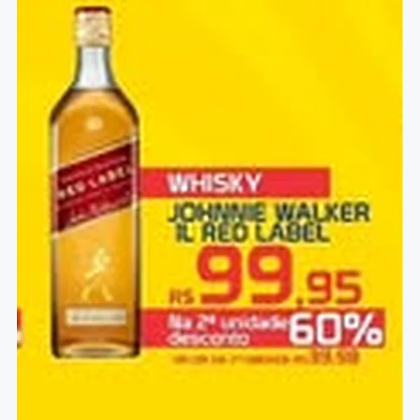 Recorte do encarte de Whisky Johnnie Walker Red Label 1 L