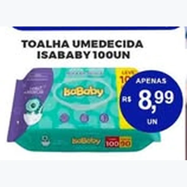 Recorte do encarte de Toalha Umedecida Isababy 100 un