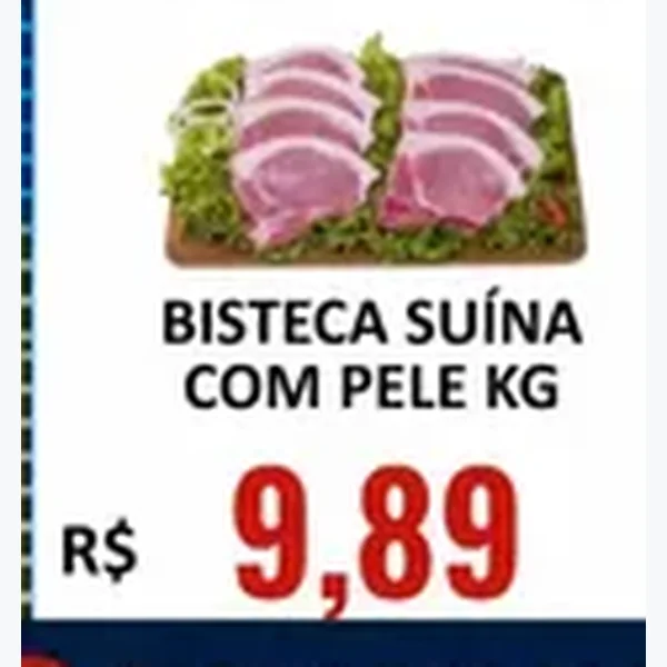 Recorte do encarte de Bisteca Suína com Pele