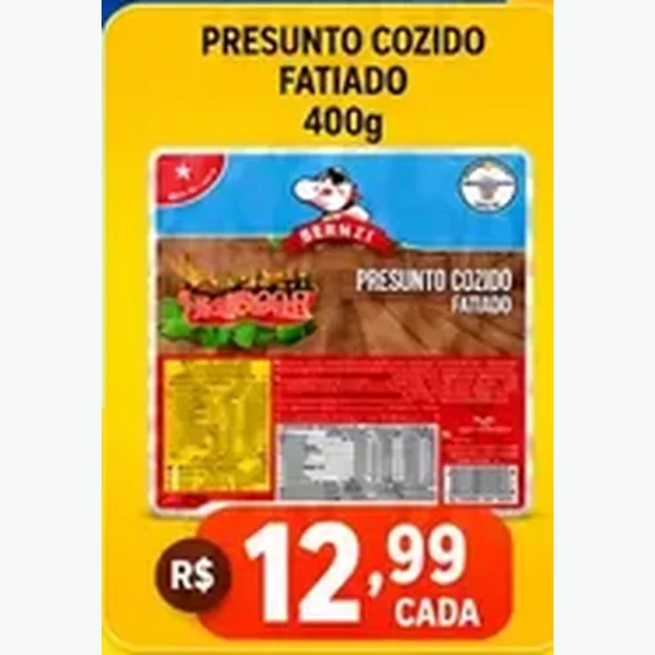 Presunto Cozido Fatiado Bernzi 400 g