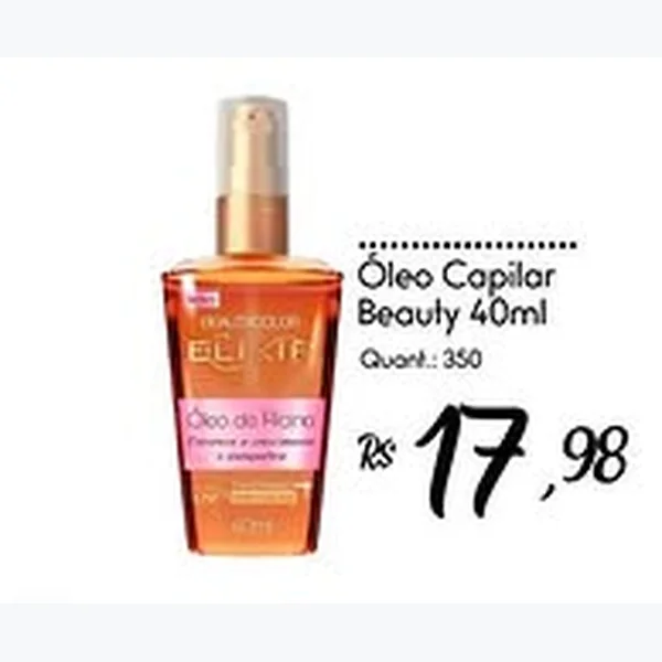 Recorte do encarte de Óleo Capilar Beauty Elixir 40 ml