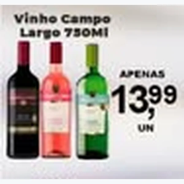 Recorte do encarte de Vinho Campo Largo 750 ml