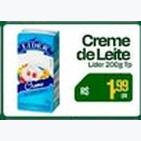 Recorte do encarte de Creme de Leite Líder 200 g