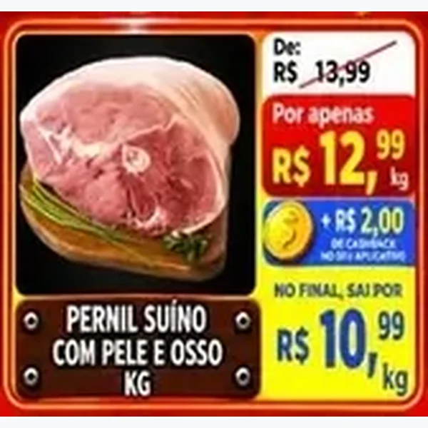 Recorte do encarte de Pernil Suíno com Pele e Osso