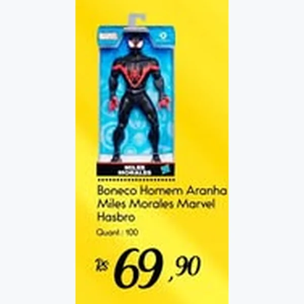 Recorte do encarte de Boneco Homem-aranha Miles Morales Hasbro