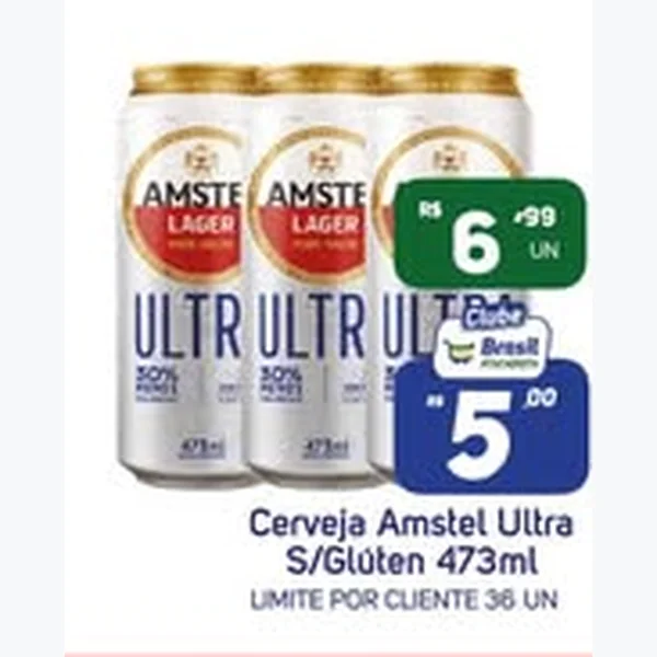 Cerveja Ultra S/glúten Amstel 473 ml