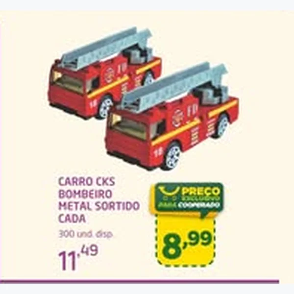 Carro Bombeiro Metal Sortido CKS