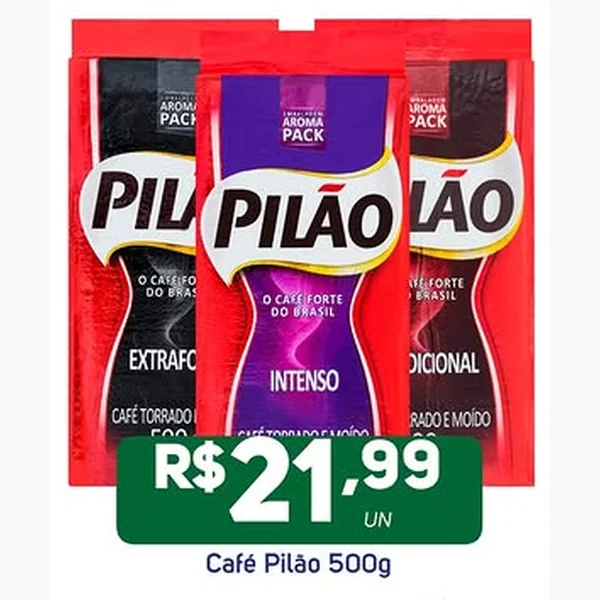 Recorte do encarte de Café Torrado e Moído Pilão 500 g