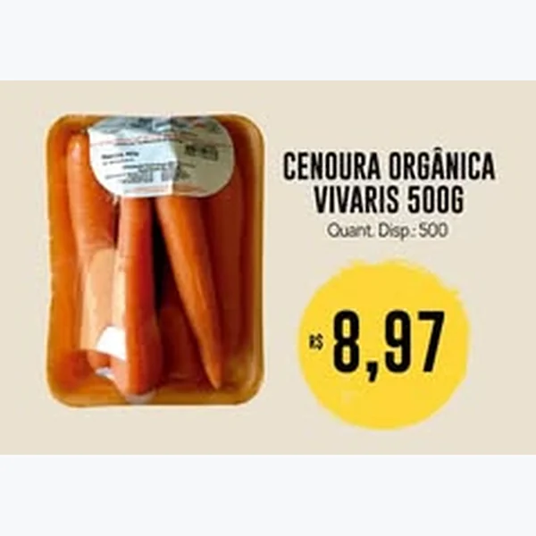 Recorte do encarte de Cenoura Orgânica Vivaris 500 g