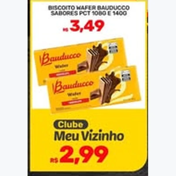 Recorte do encarte de Biscoito Wafer Bauducco