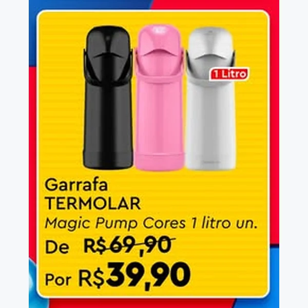 Recorte do encarte de Garrafa Magic Pump Termolar 1 L
