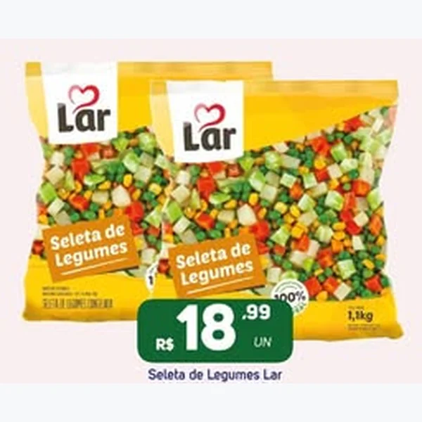 Recorte do encarte de Seleta de Legumes Congelada Lar 1,1 kg