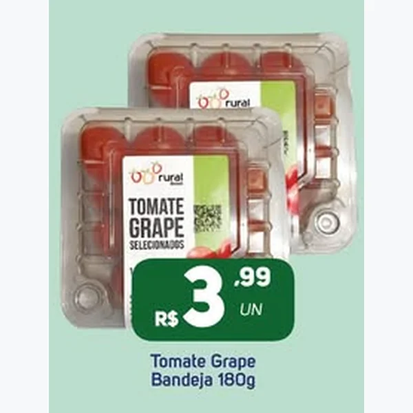 Recorte do encarte de Tomate Grape Rural 180 g
