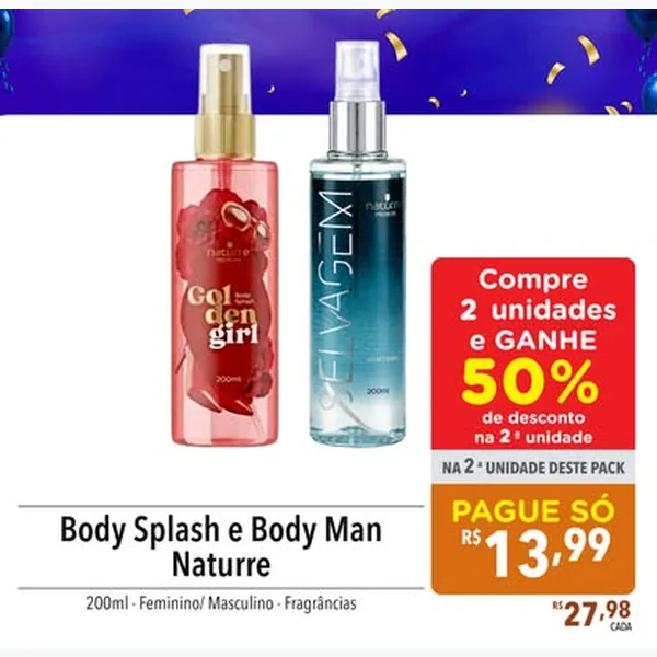 Body Splash Masculino Naturre 200 ml