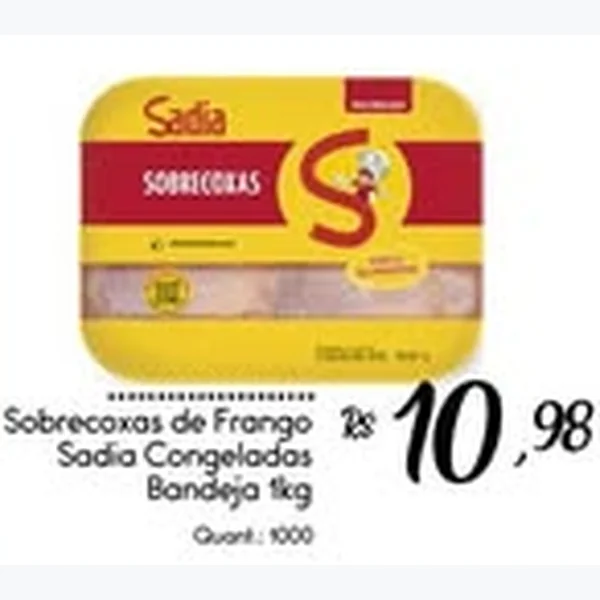 Recorte do encarte de Sobrecoxas de Frango Congeladas Sadia 1 kg