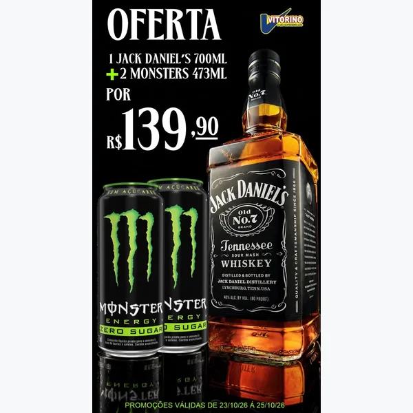 Energético Zero Sugar Monster 2 un × 473 ml