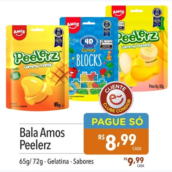 Bala Gummy Banana Amos 65 g