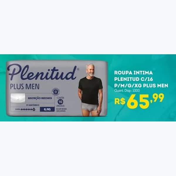 Recorte do encarte de Roupa Íntima Plus Men Plenitud 16 un