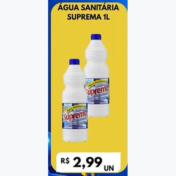 Recorte do encarte de Água Sanitária Suprema 1 L