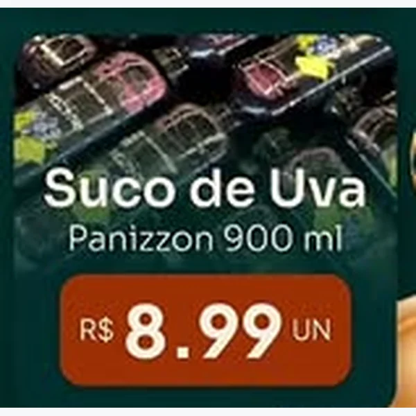 Recorte do encarte de Suco de Uva Panizzon 900 ml