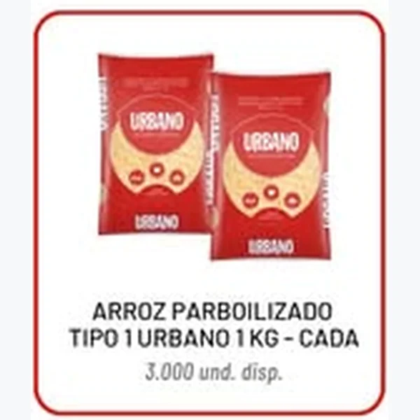Recorte do encarte de Arroz Parboilizado Tipo 1 Urbano 1 kg