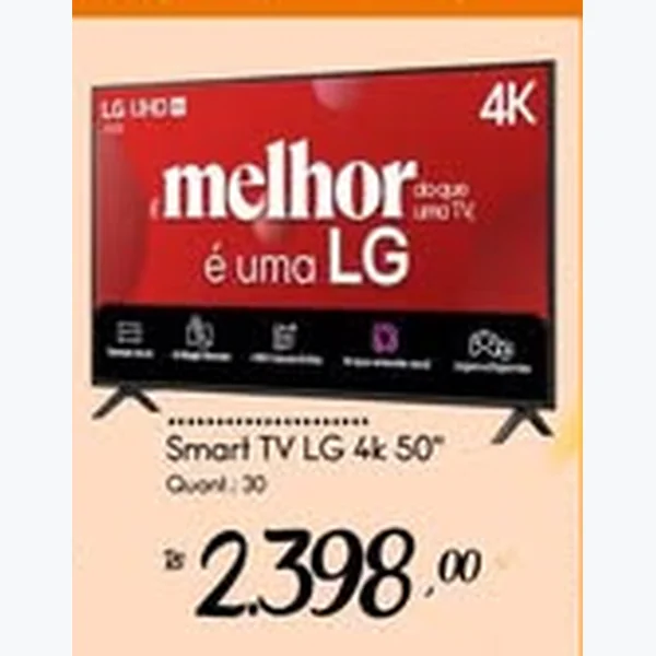 Recorte do encarte de Smart Tv 4k LG 50 un