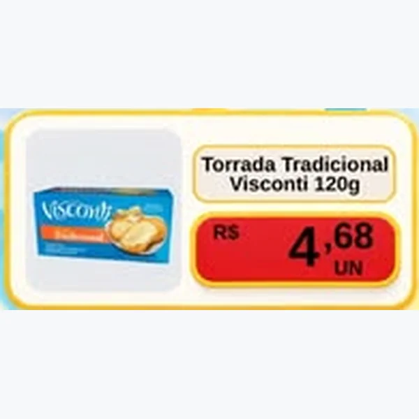 Recorte do encarte de Torrada Tradicional Visconti 120 g